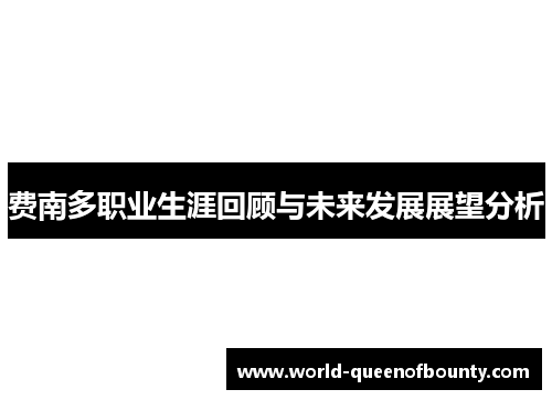 费南多职业生涯回顾与未来发展展望分析 费南多职业生涯回顾与未来发展展望分析